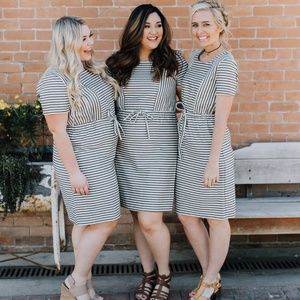 Striped Tie-waist Dress